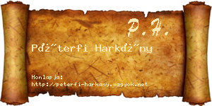 Péterfi Harkány névjegykártya